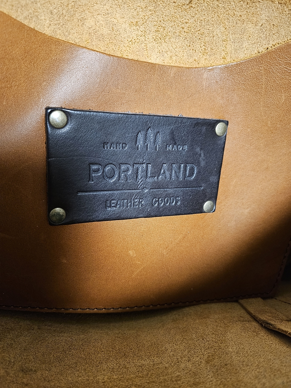 Everyday Leather Tote in Warm Tan with Dark Brown Handles Medium. - Picture 2 of 12